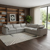Light Gray Linen Blend Modular L Shaped Five Piece Corner Sectional