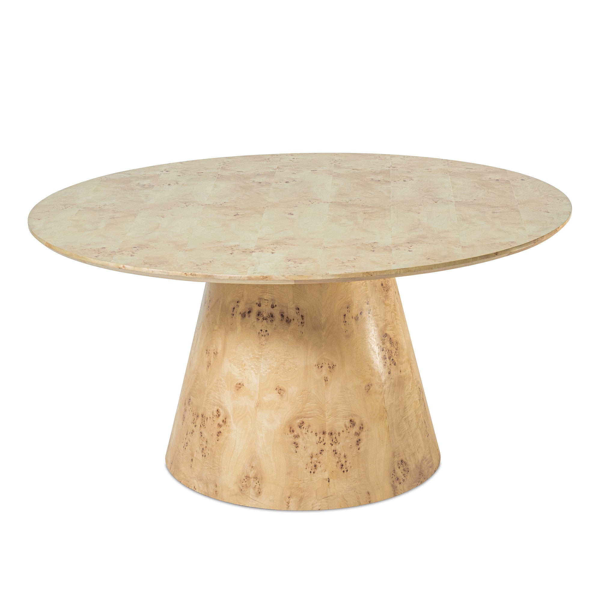 48" Natural Wood Pedestal Base Round Top Dining Table