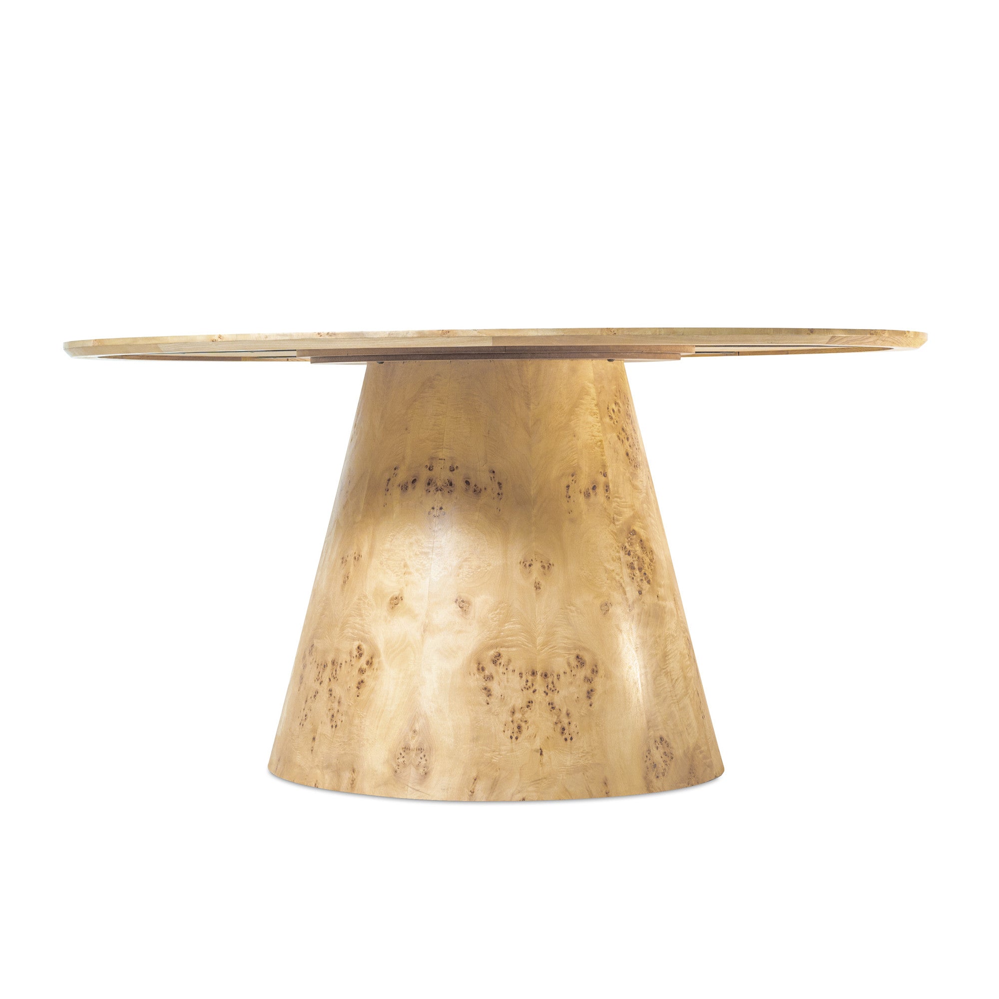 48" Natural Wood Pedestal Base Round Top Dining Table