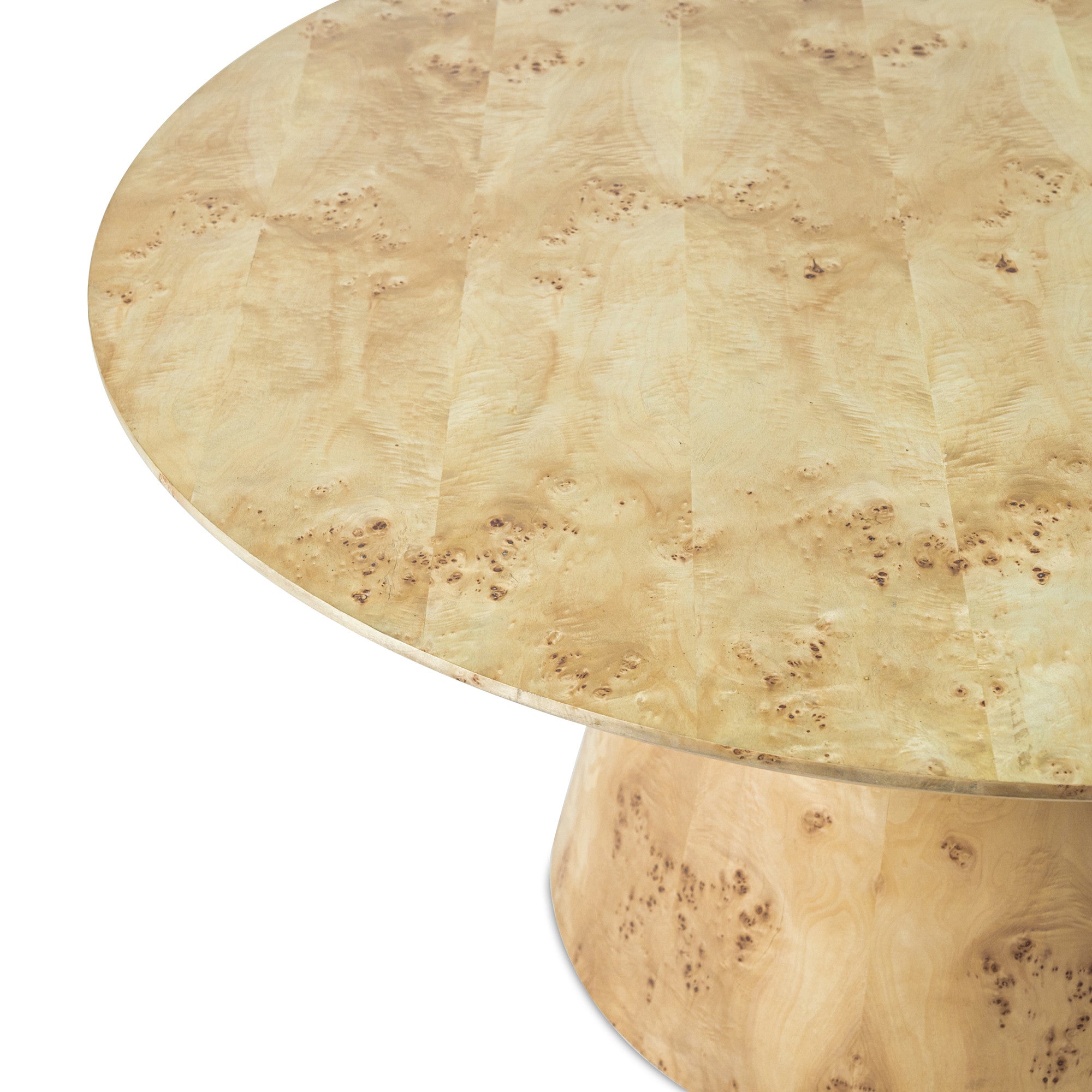 48" Natural Wood Pedestal Base Round Top Dining Table