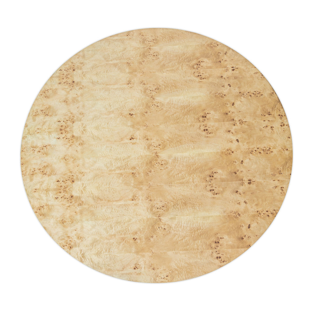 48" Natural Wood Pedestal Base Round Top Dining Table