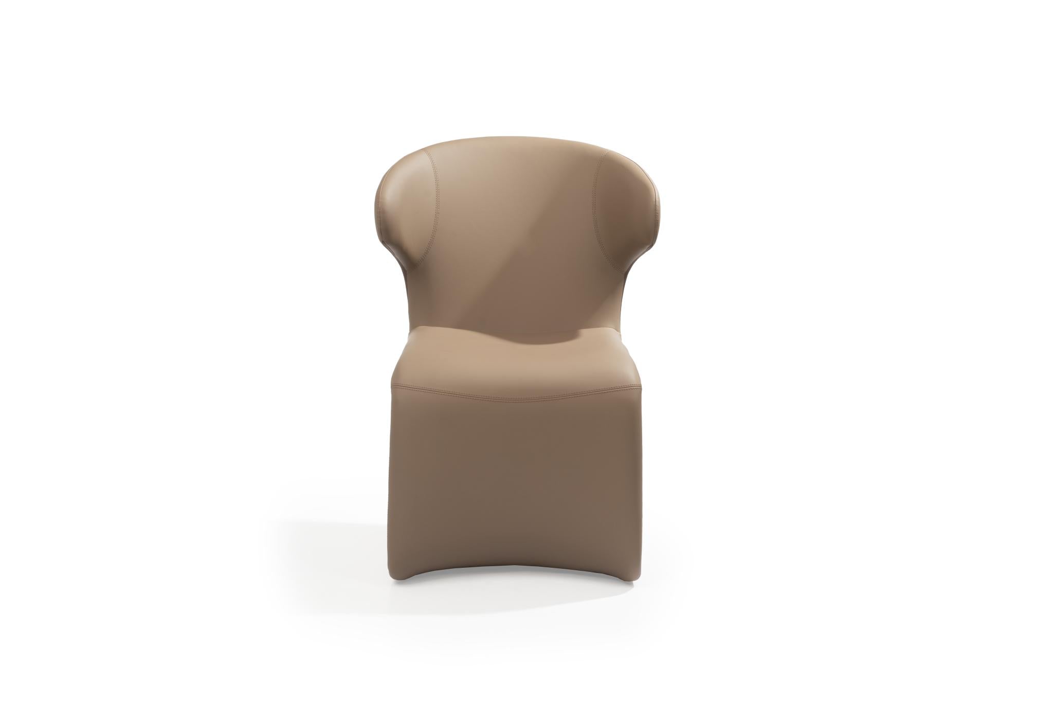 Light Brown Faux Leather Wing Back Dining Side Chair