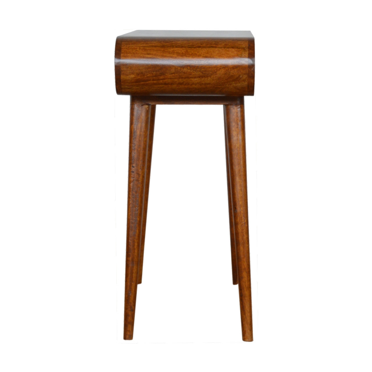 35" Chestnut Solid Wood Console Table With Two Drawers