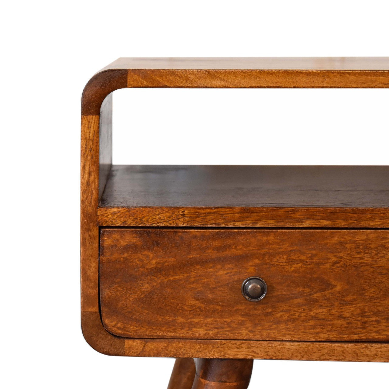 24" Chestnut Solid Wood Enclosed and Open Storage TV Stand