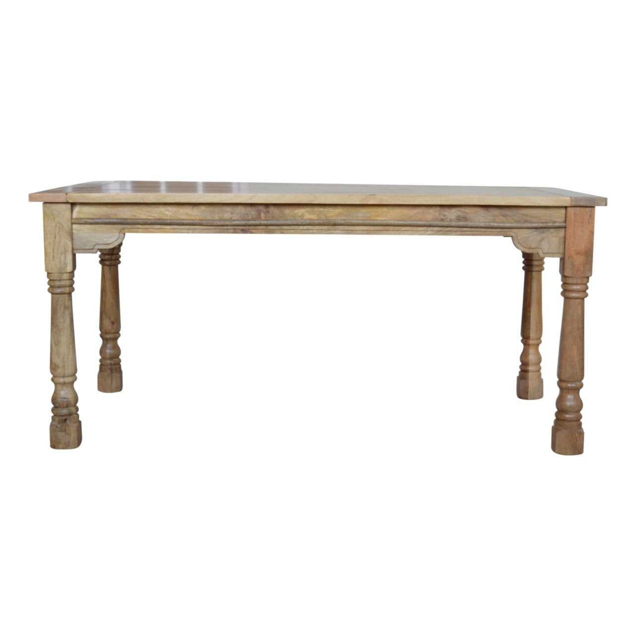 65" Brown Solid Wood Self-Storing Leaf Extendable Dining Table