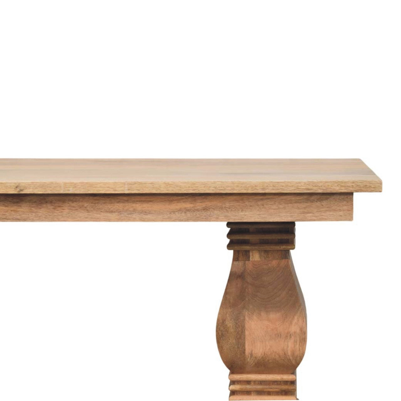 71" Brown Solid Wood Double Pedestal Base Dining Table