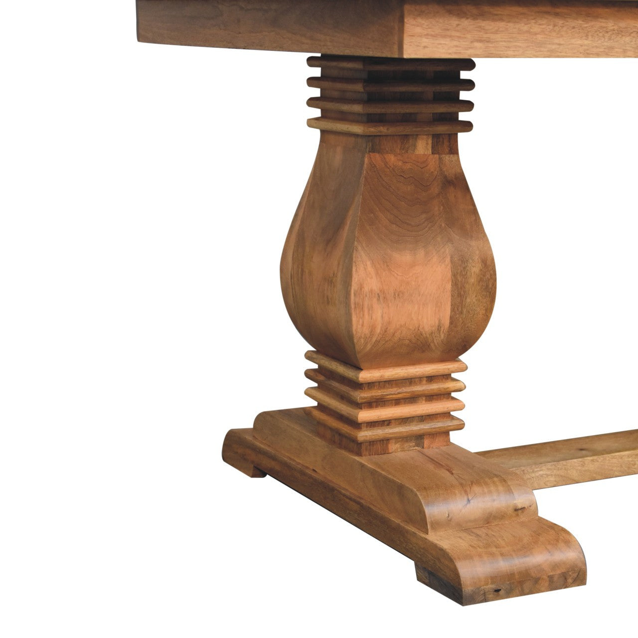 71" Brown Solid Wood Double Pedestal Base Dining Table