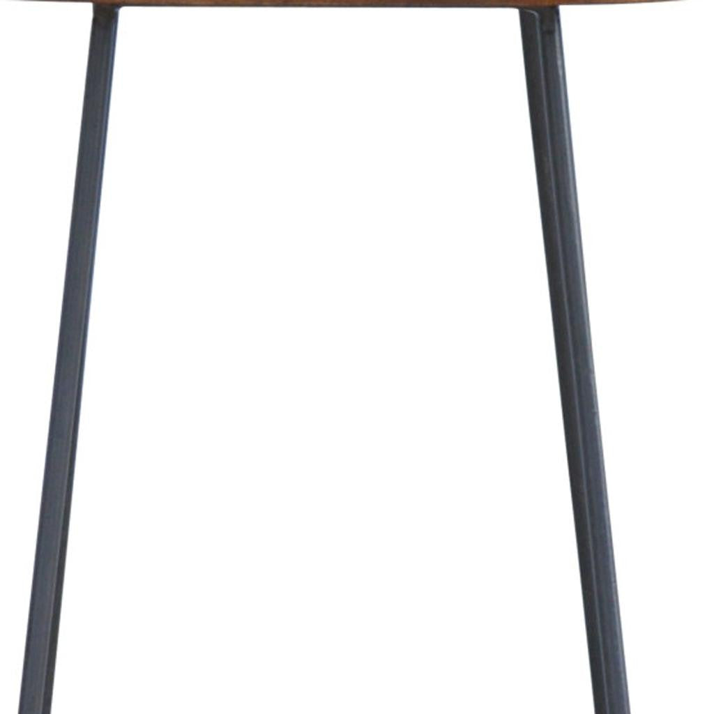 30" Brown and Black Solid Wood and Iron Bar Height Bar Chair