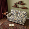 56" Sage Navy Blue And Brown Floral Loveseat