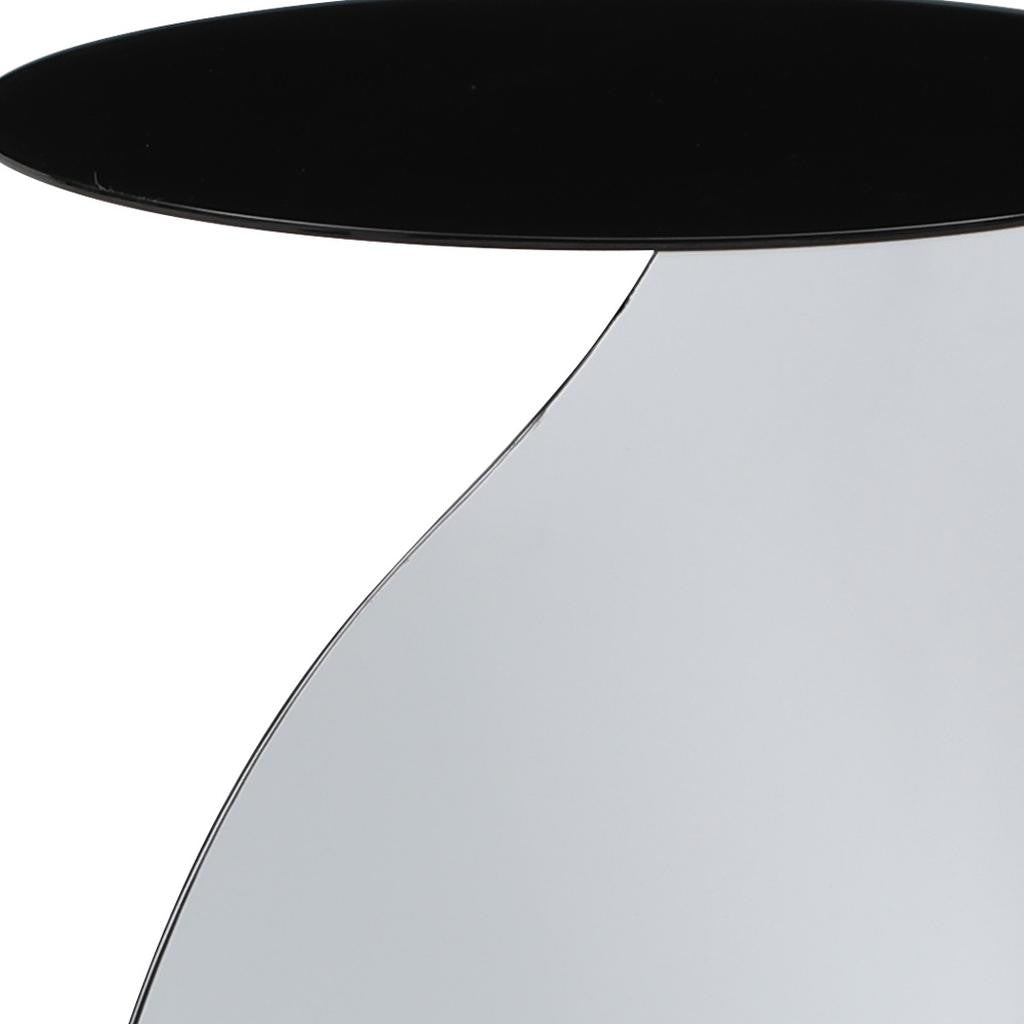 19" Black and White Steel Round Pedestal End Table