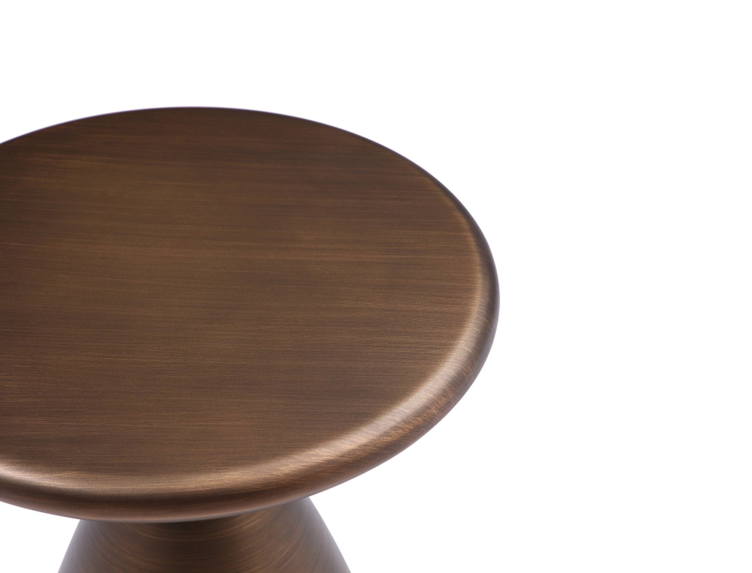 18" Bronze Steel Cinched High Waist Round Pedestal End Table