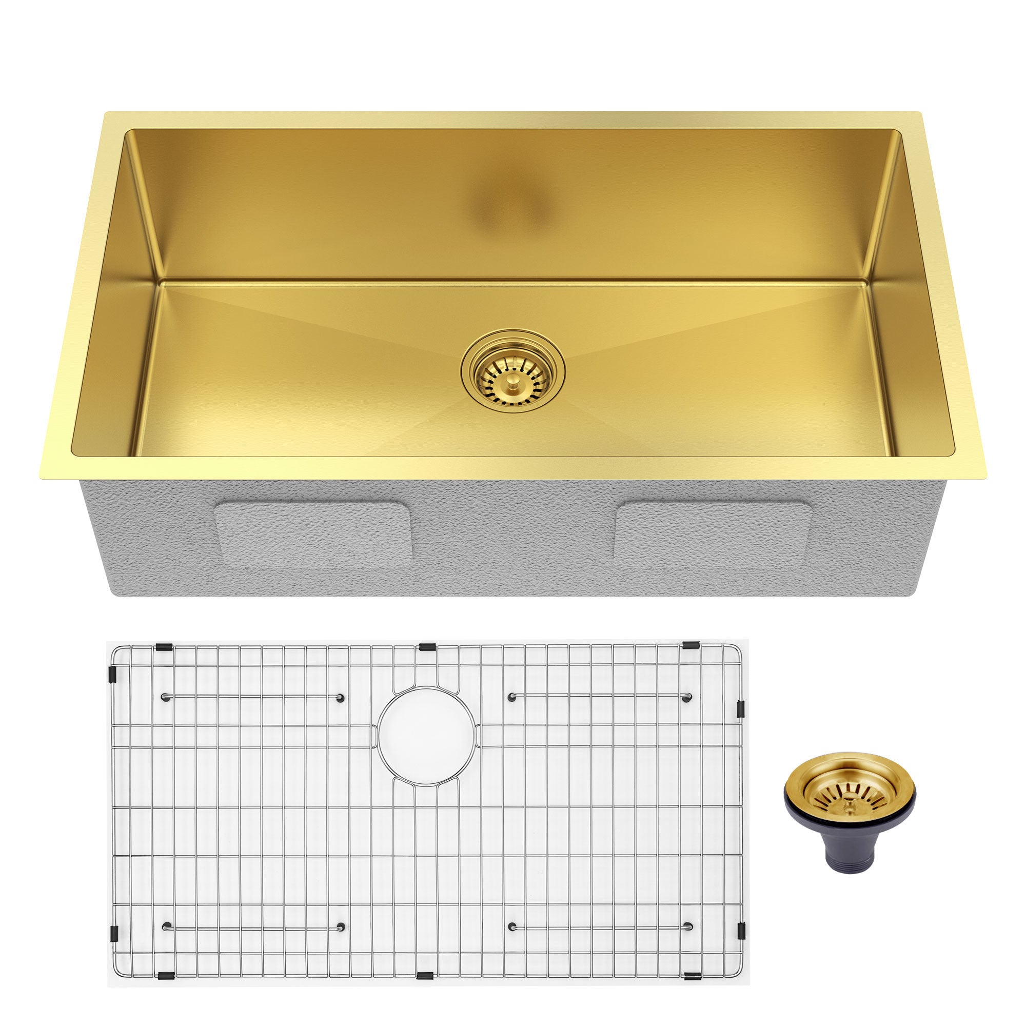 10" X 33" Gold Stainless Steel Undermount Kitchen Sink