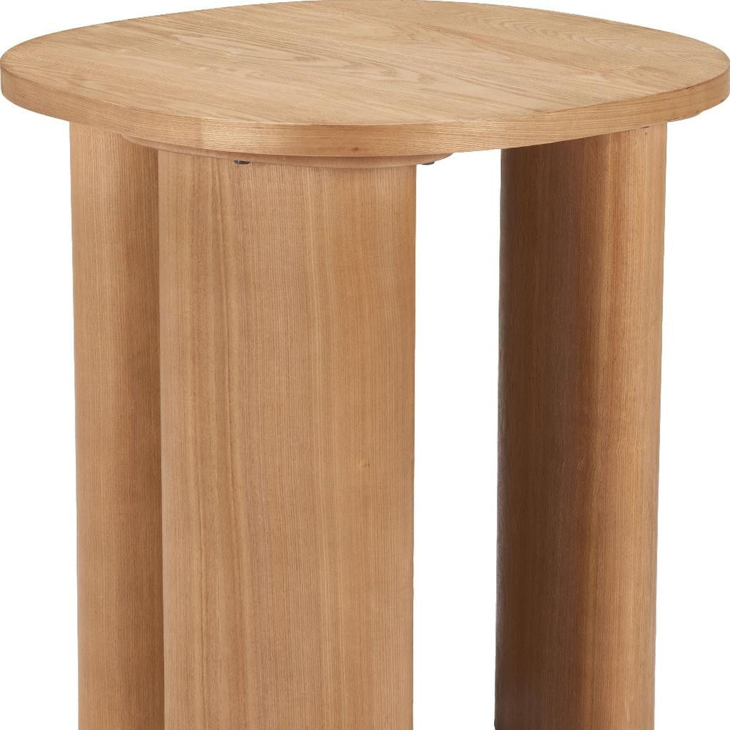 24" Natural Wood Oval End Table
