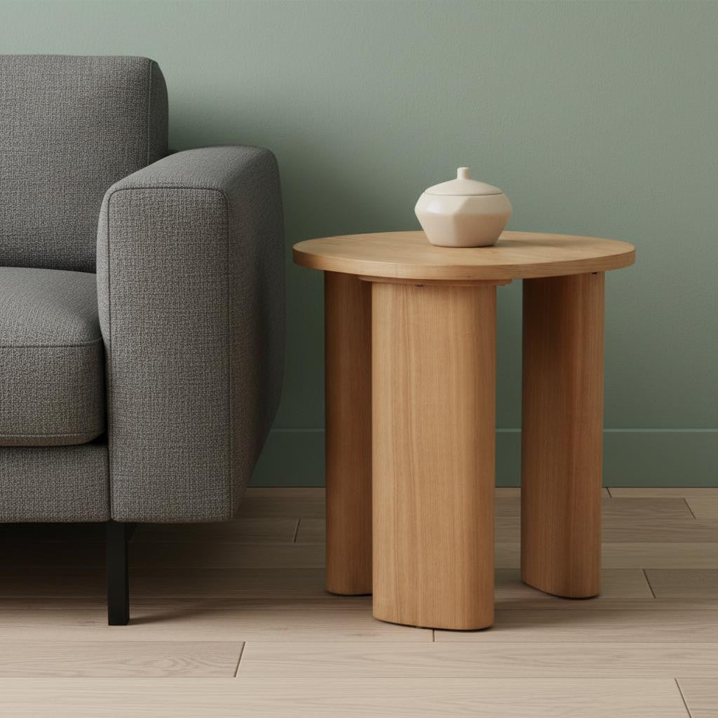 24" Natural Wood Oval End Table
