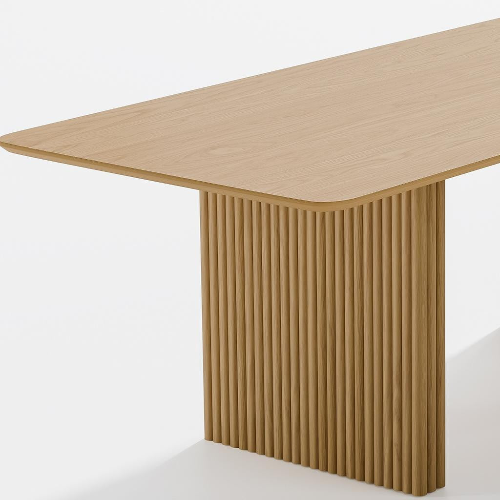 79" Natural Solid Wood Double Pedestal Base Dining Table