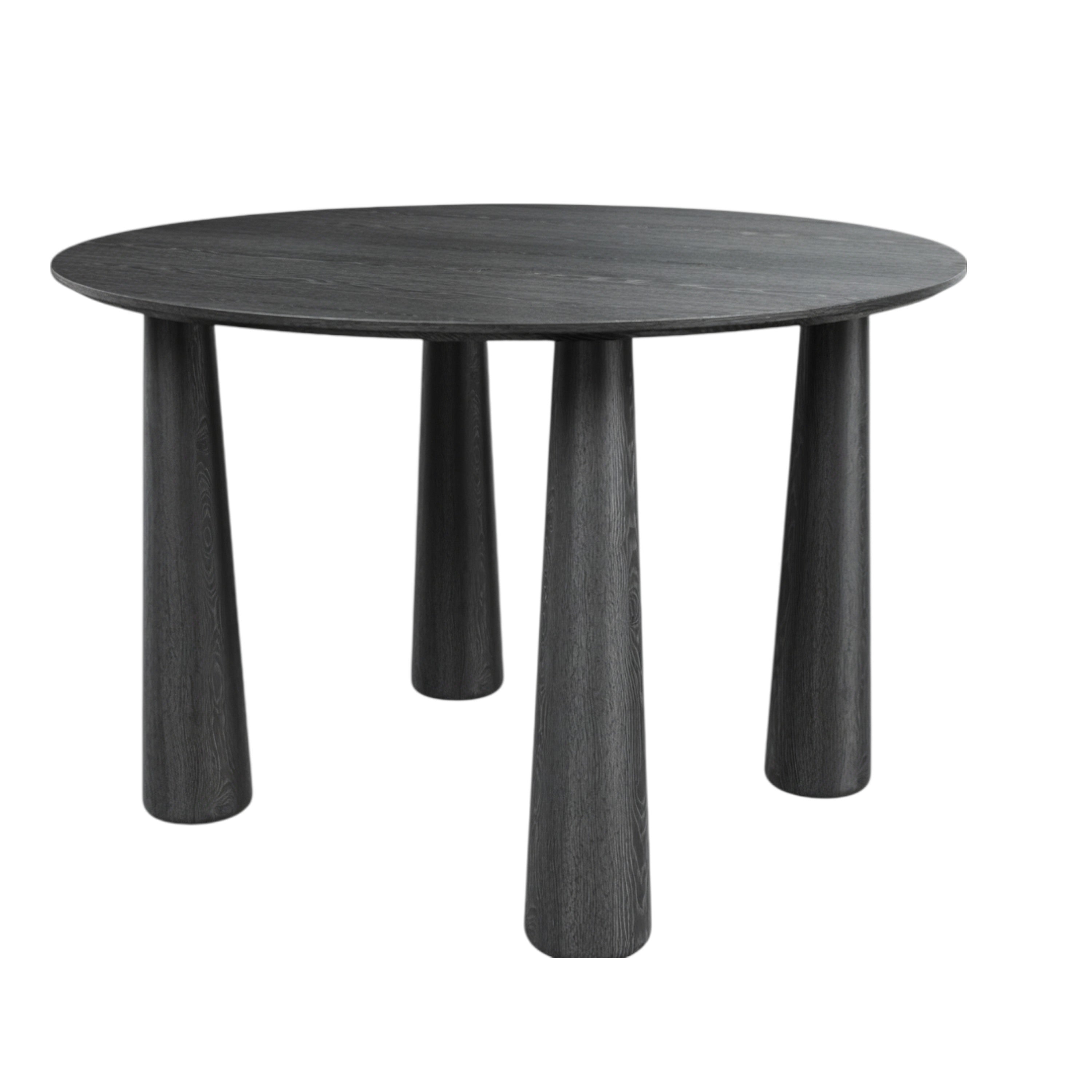 67" Black Solid Wood Oval Dining Table