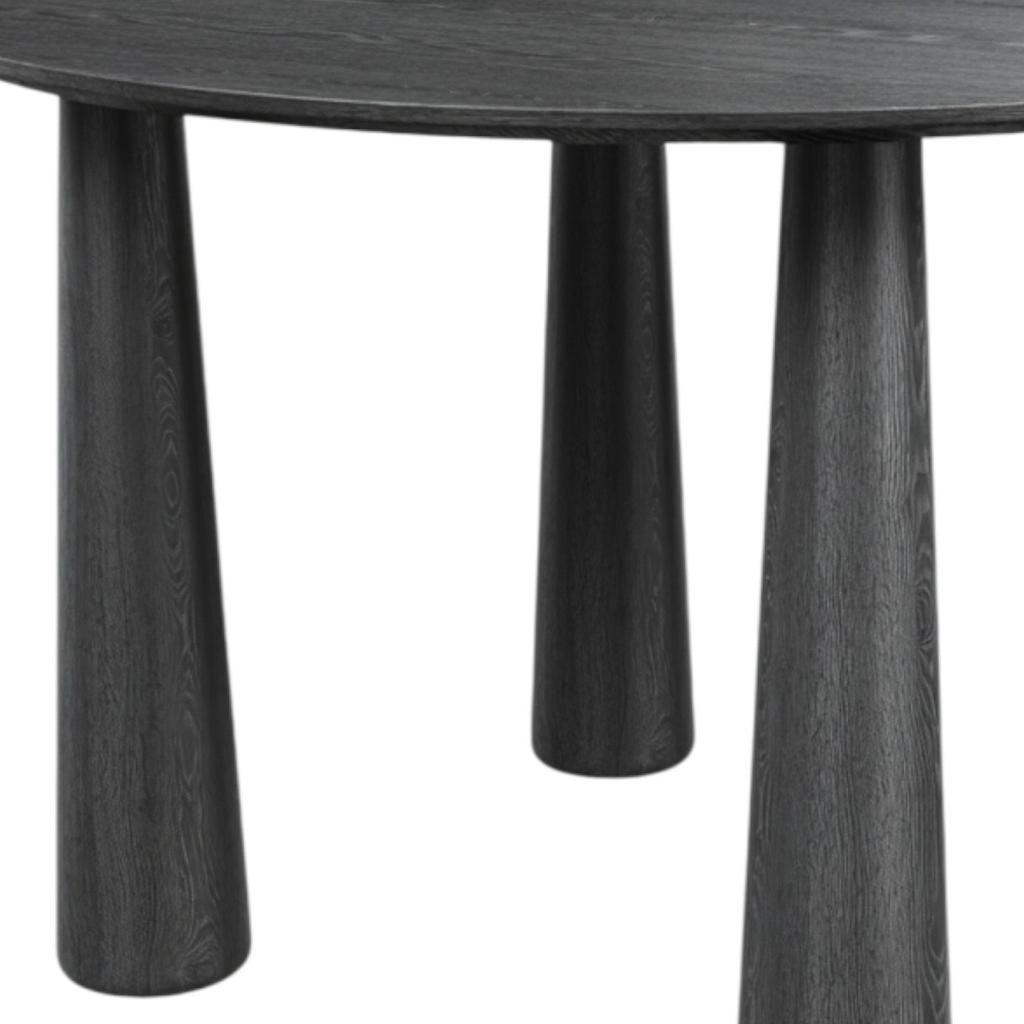 67" Black Solid Wood Oval Dining Table