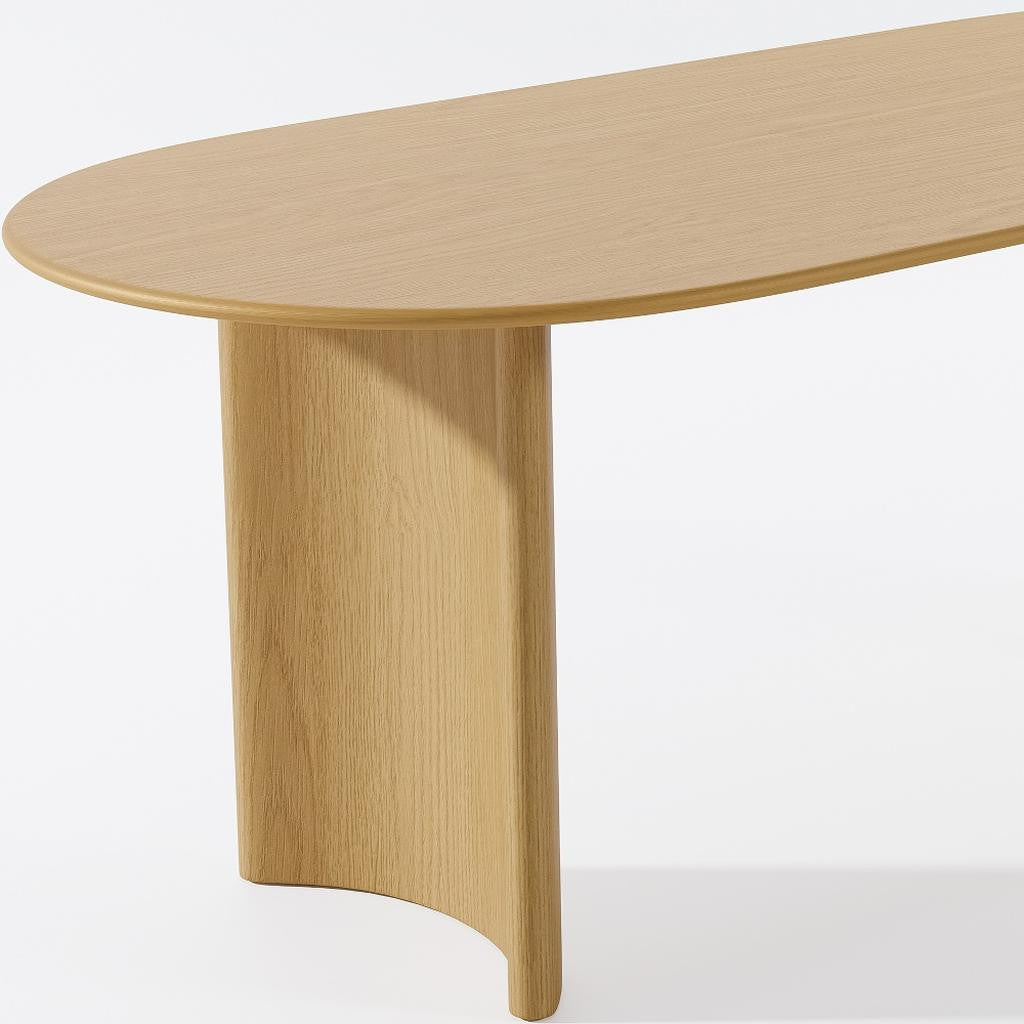 67" Natural Solid Wood Double Pedestal Base Oval Dining Table