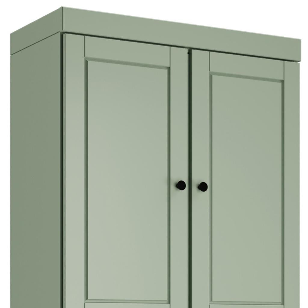 72" Sage Solid Wood Four Door Pantry Or Storage Closet
