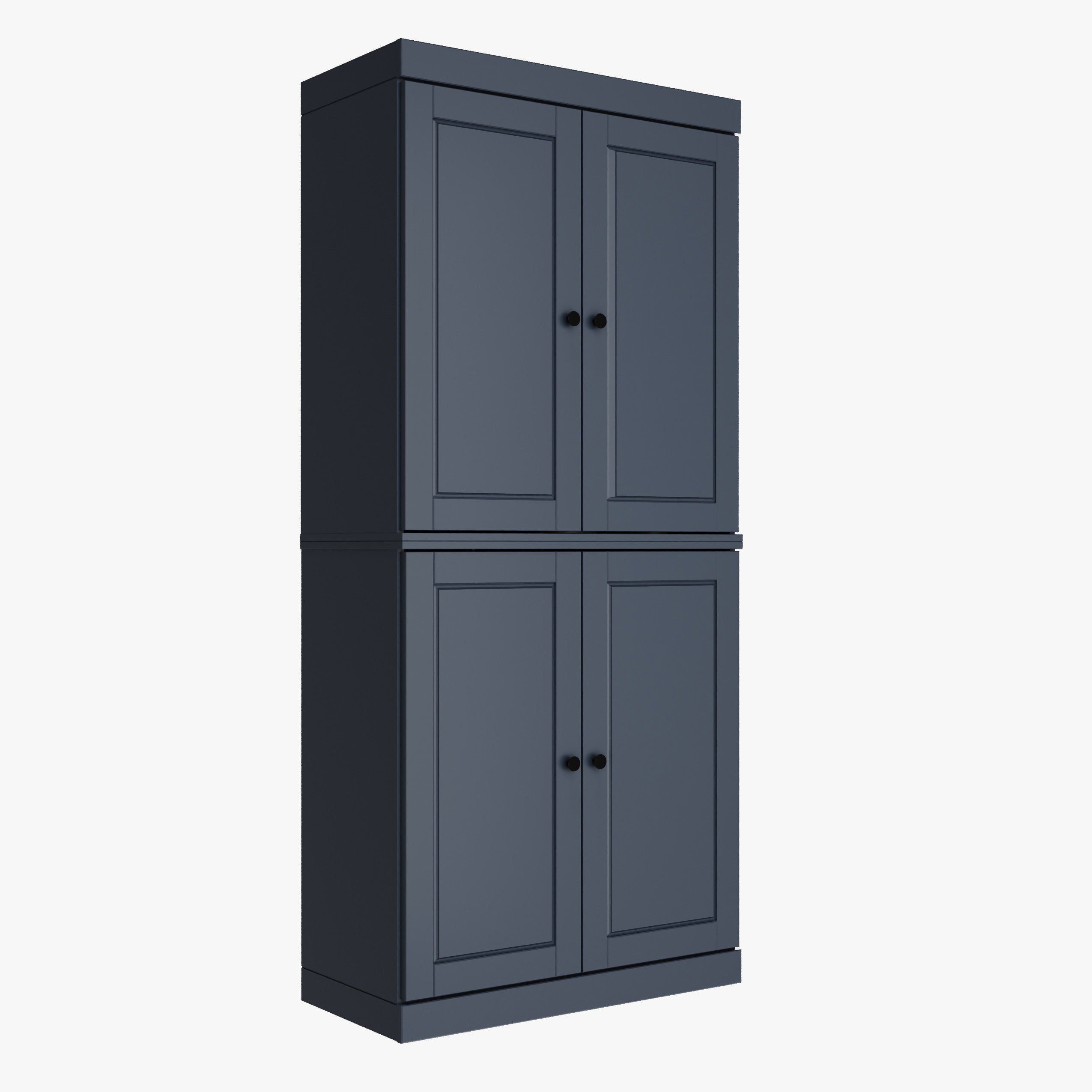 72" French Blue Solid Wood Four Door Pantry Or Storage Closet