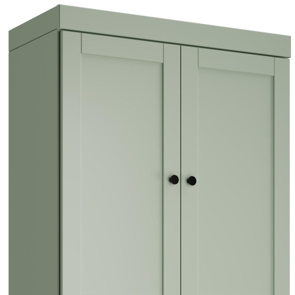 72" Sage Solid Wood Four Door Pantry Or Storage Closet