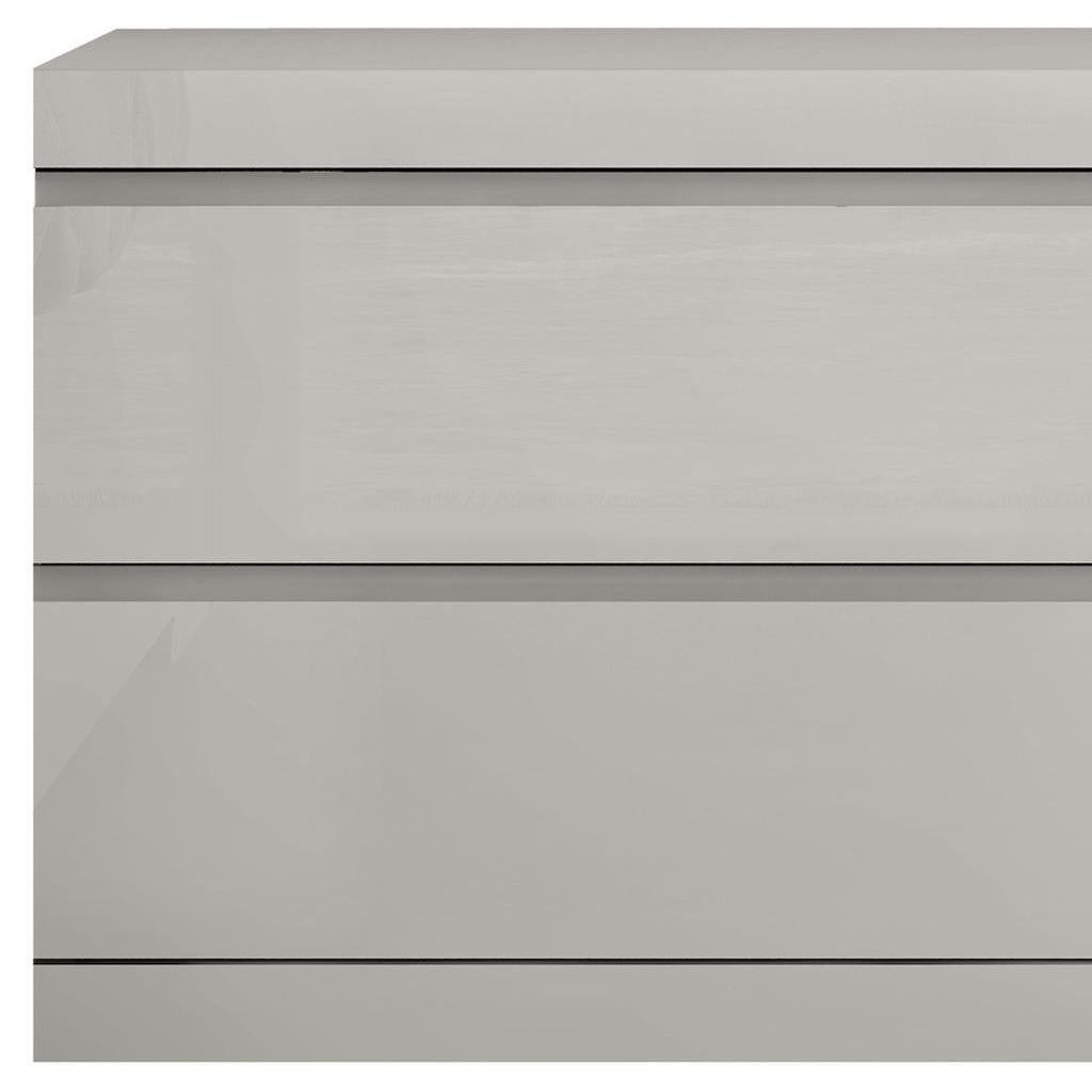 20" Light Gray Wood Two Drawer Nightstand