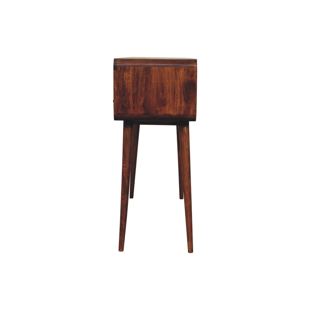 51" Chestnut Solid Wood Console Table With Three Shelves And Three Drawers