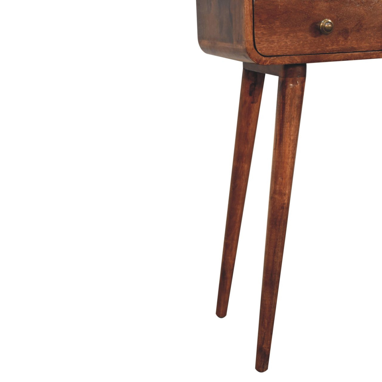 24" Brown Solid Wood Console Table With Shelf And Two Drawers