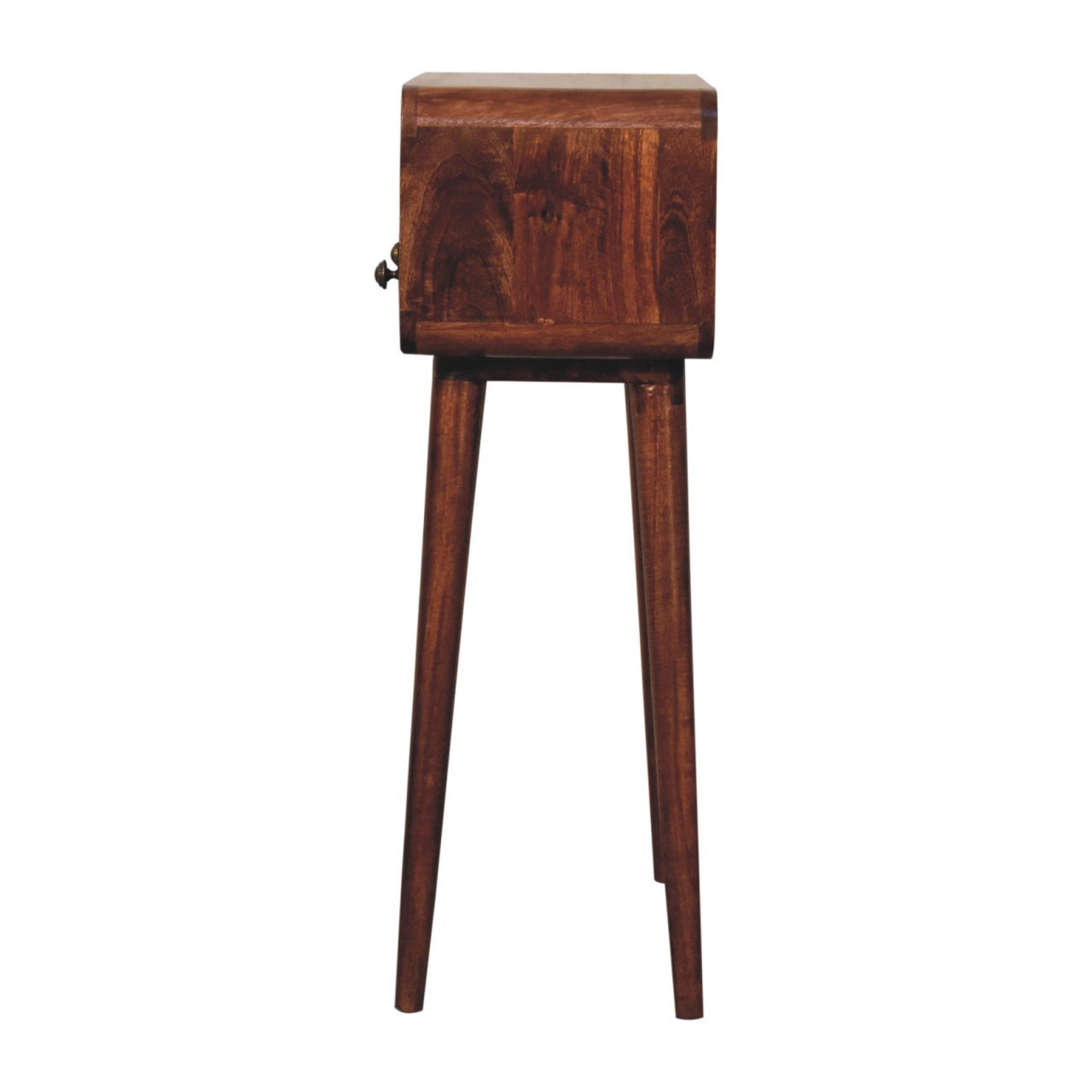 24" Brown Solid Wood Console Table With Shelf And Two Drawers