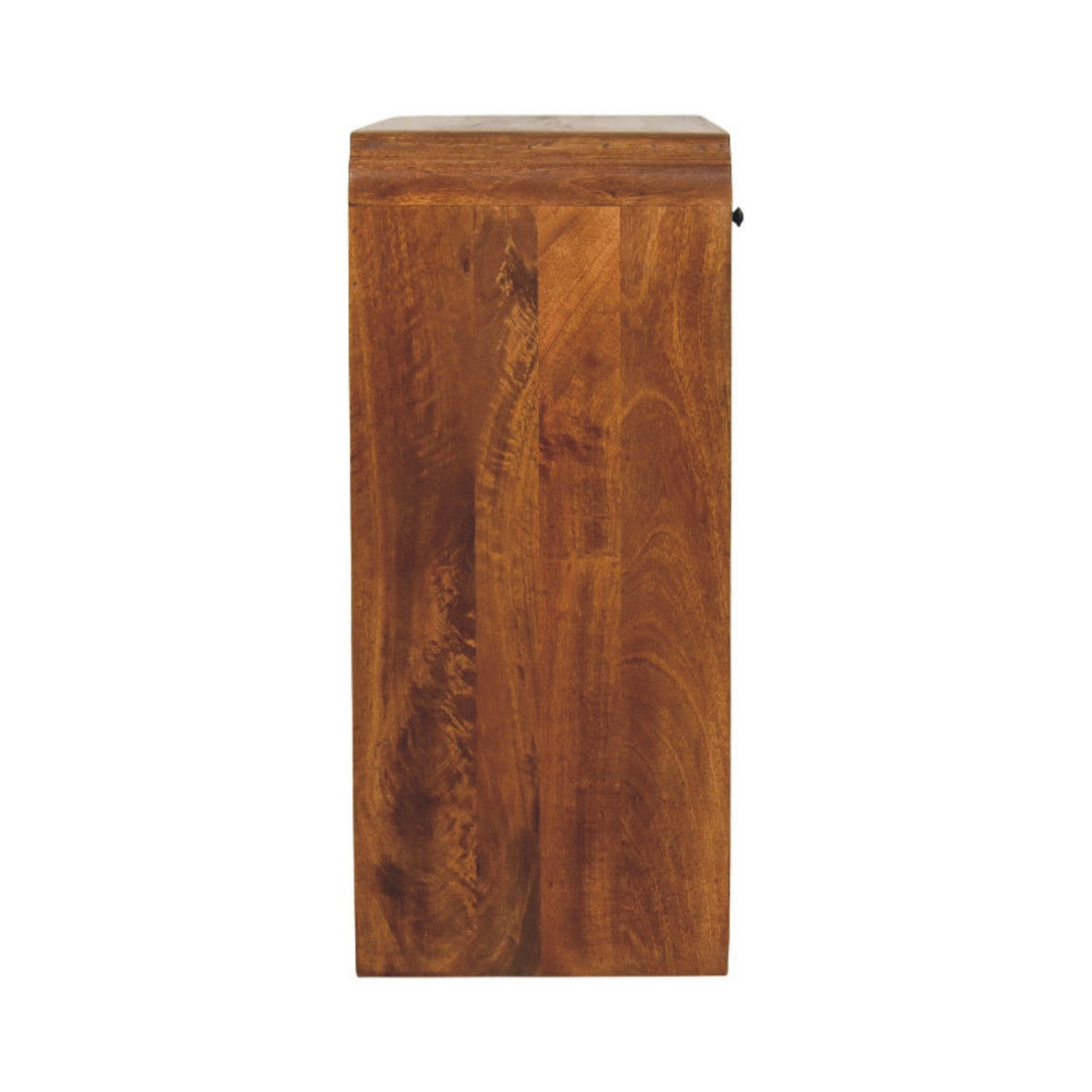35" Chestnut Solid Wood Frame Console Table With Two Shelves And Two Drawers