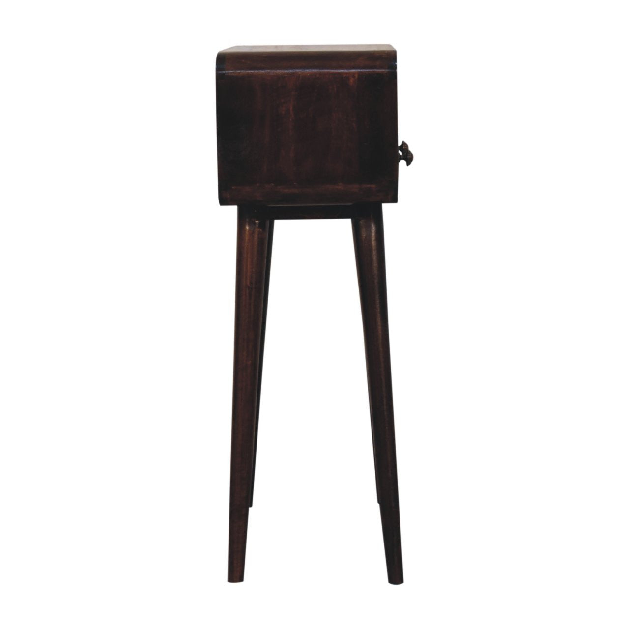 24" Walnut Solid Wood Console Table With Shelf And Two Drawers