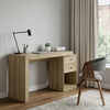 58" Natural Wood Pedestal Computer Desk With Two Drawers
