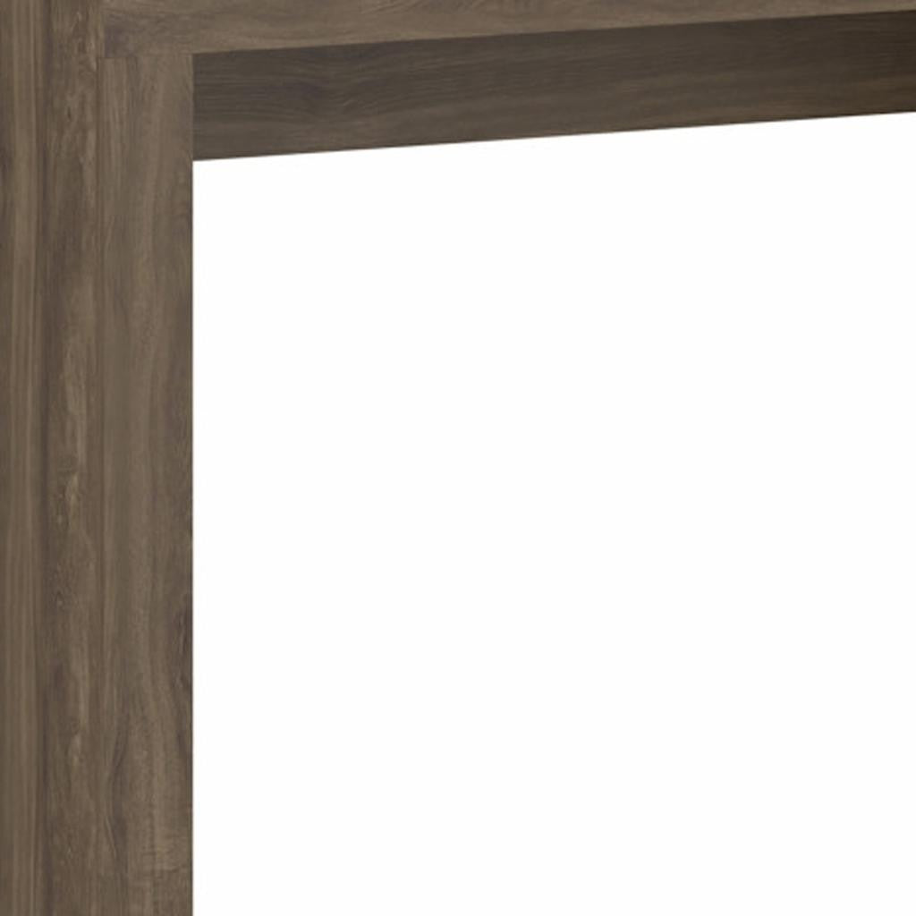 58" Walnut Wood Pedestal Writing Desk With Two Drawers