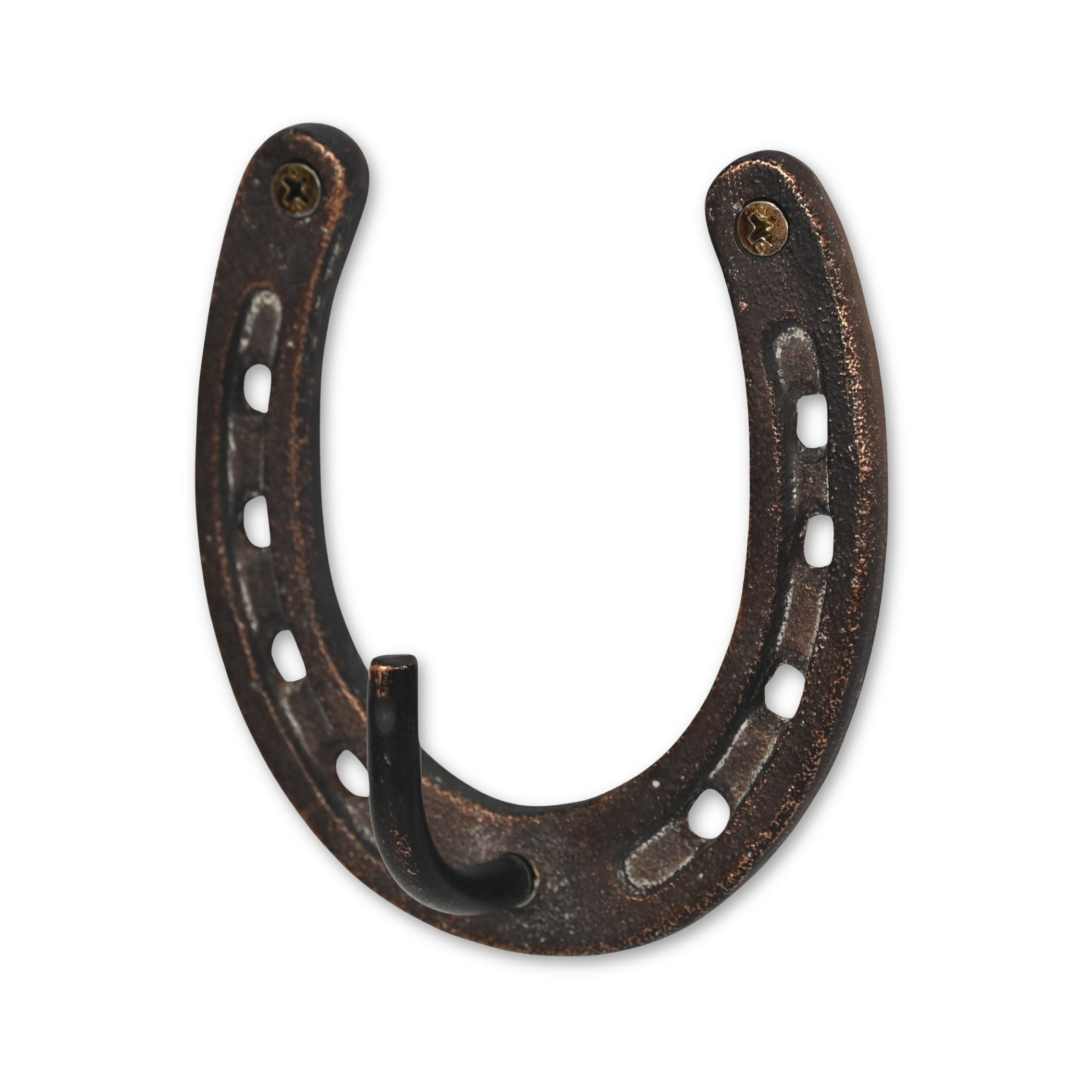 4" Antiqued Bronze Cast Iron Horseshoe Wall Hook