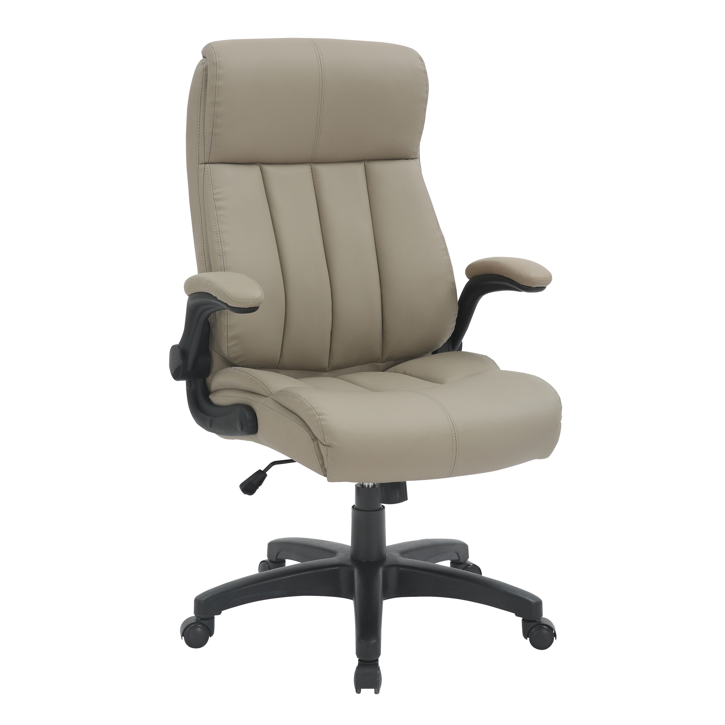 Taupe Adjustable Height Swivel Rolling Executive Office Chair