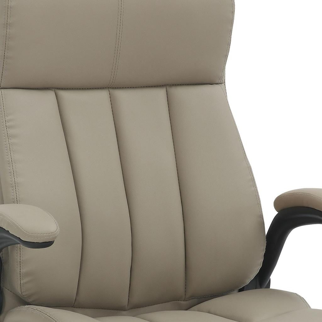 Taupe Adjustable Height Swivel Rolling Executive Office Chair