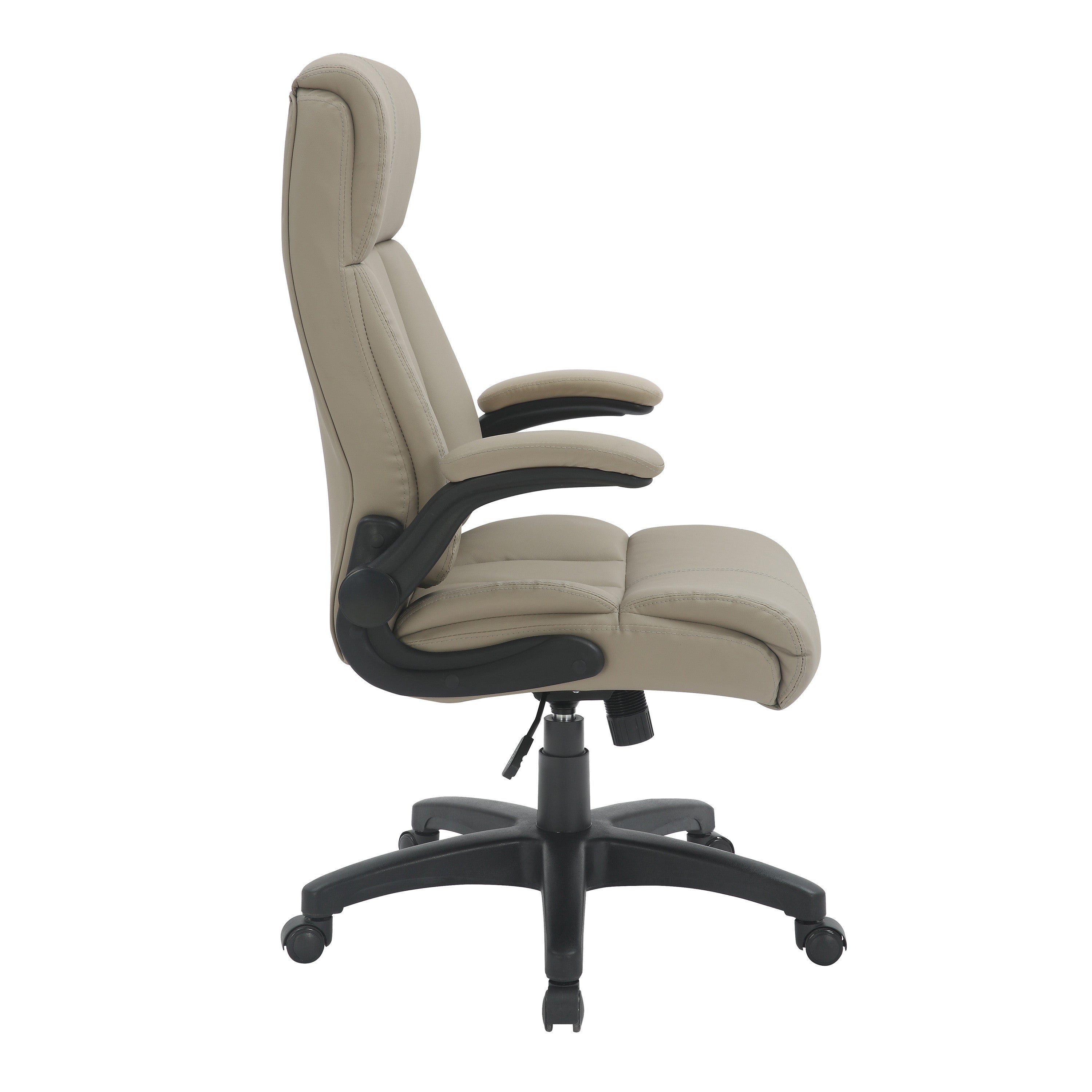 Taupe Adjustable Height Swivel Rolling Executive Office Chair