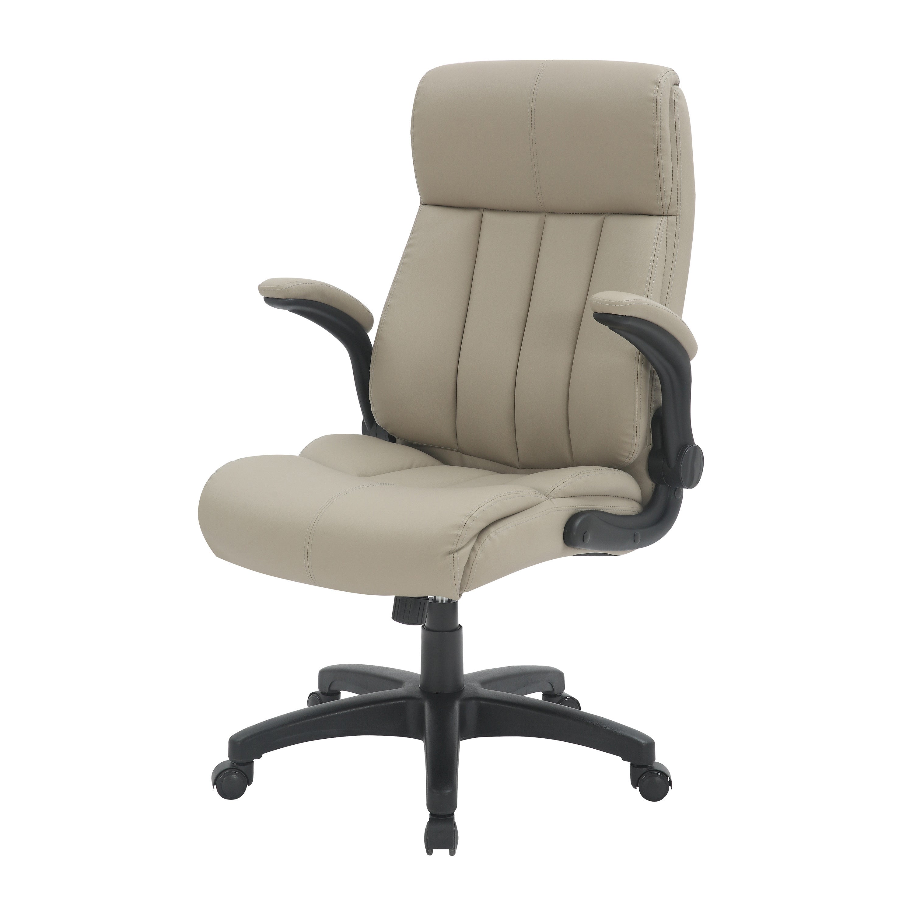 Taupe Adjustable Height Swivel Rolling Executive Office Chair