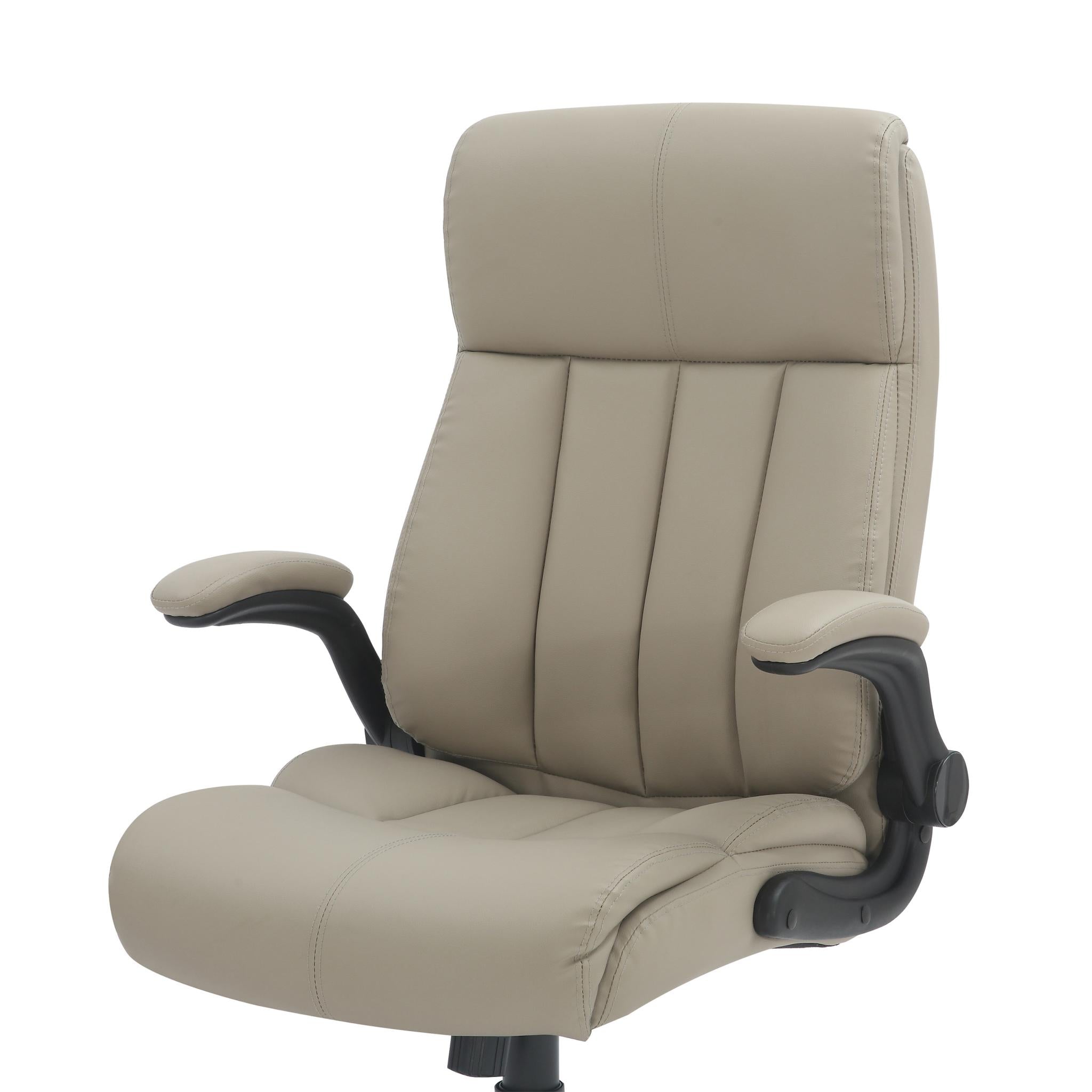 Taupe Adjustable Height Swivel Rolling Executive Office Chair