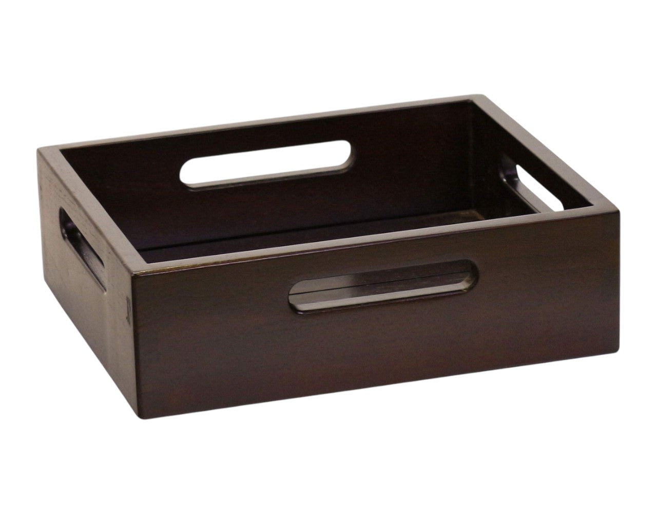 13" Black Solid Wood Organizing Box