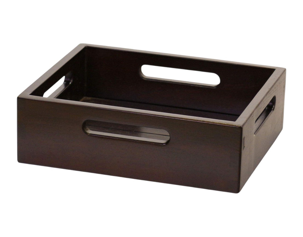 13" Black Solid Wood Organizing Box