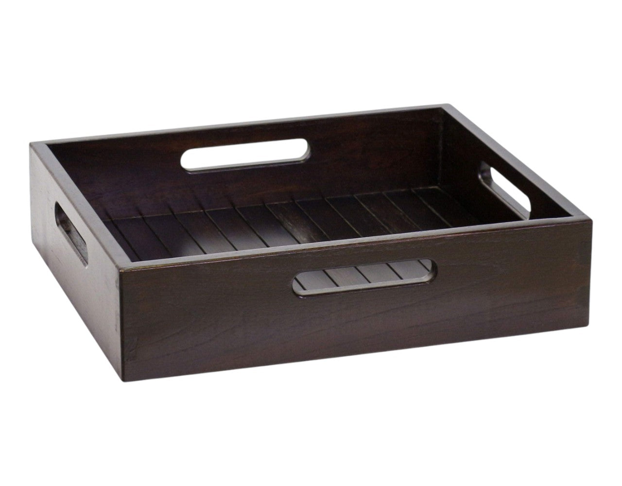 16" Black Solid Wood Organizing Box