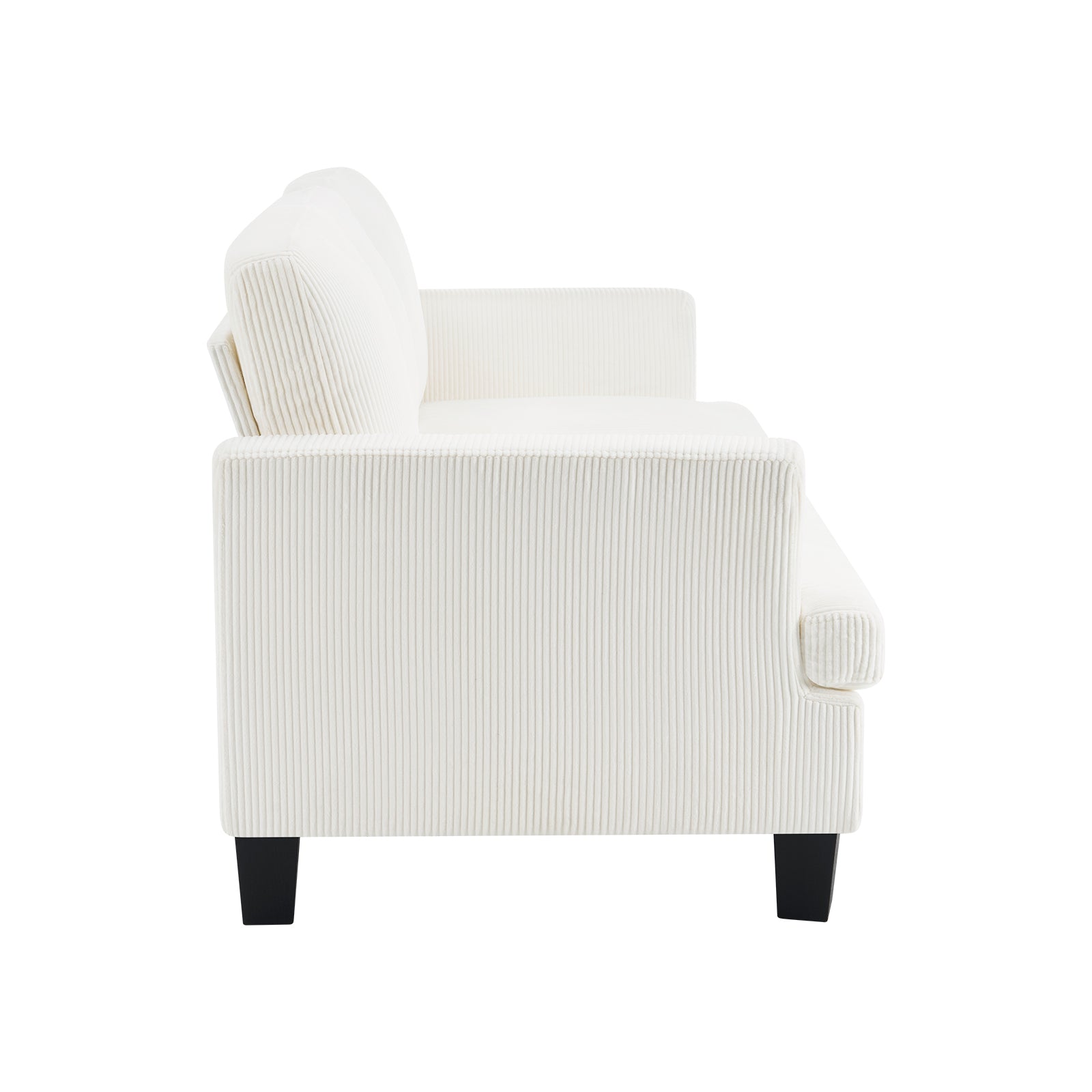 84" White Corduroy Sofa