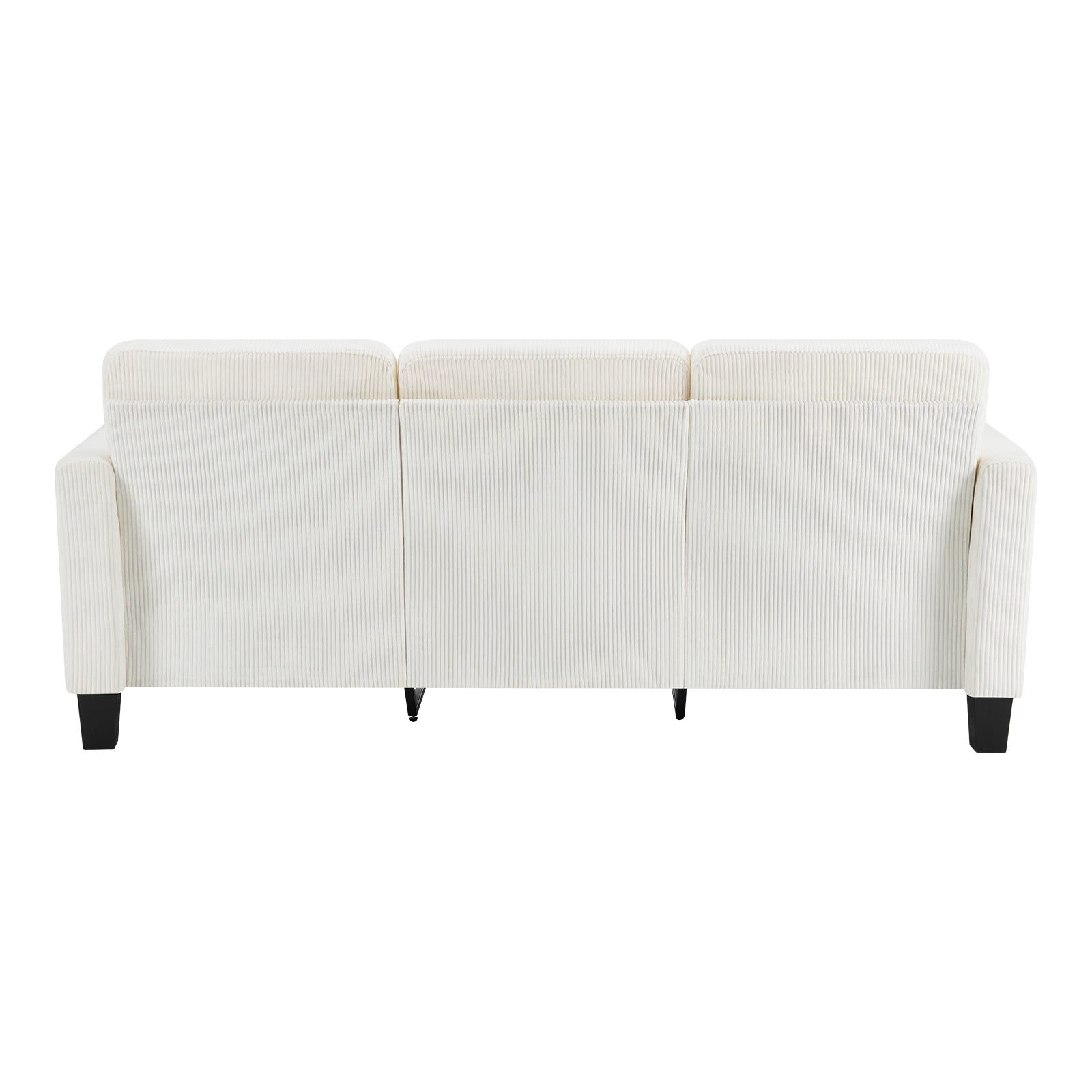 84" White Corduroy Sofa
