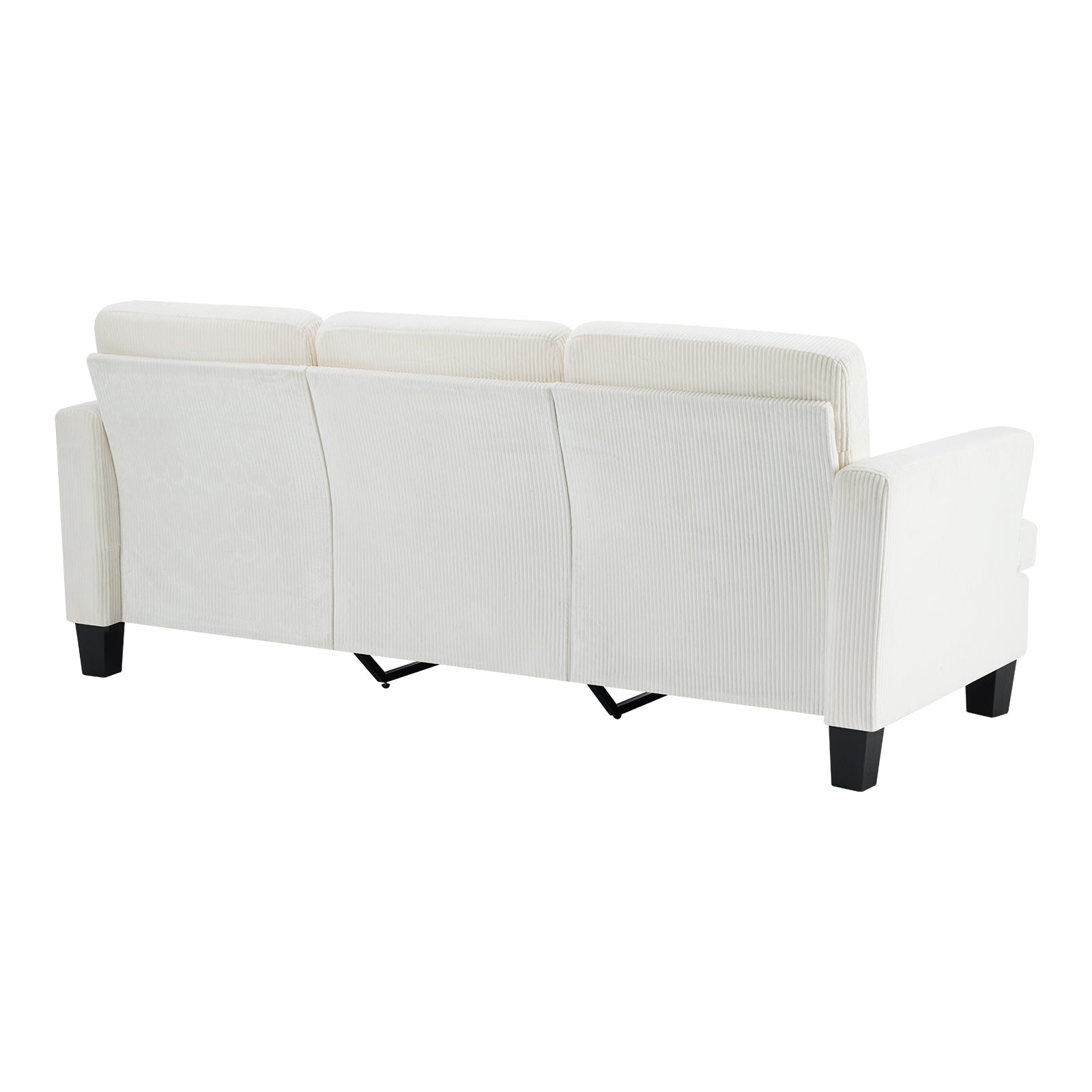 84" White Corduroy Sofa