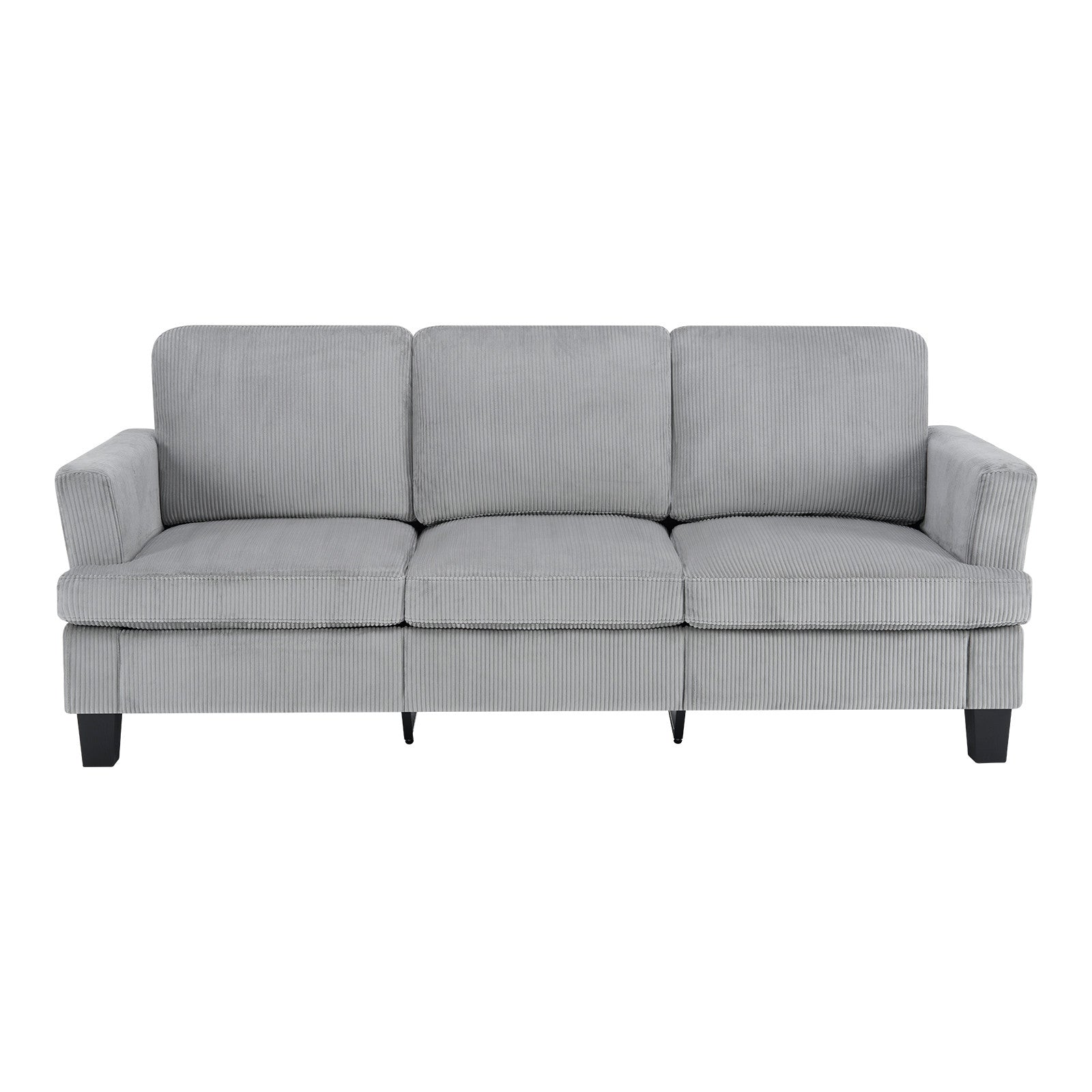 84" Gray Corduroy Sofa