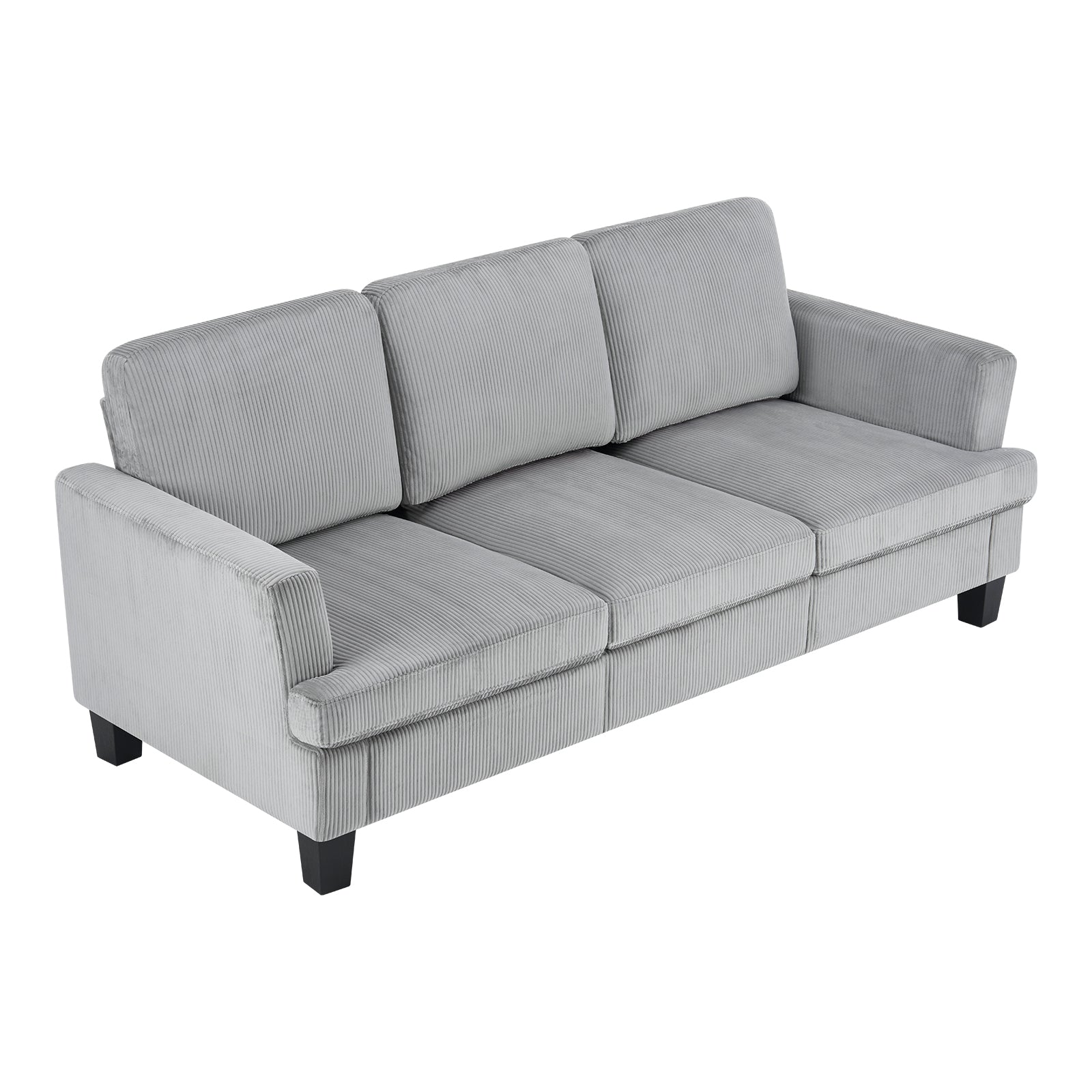 84" Gray Corduroy Sofa