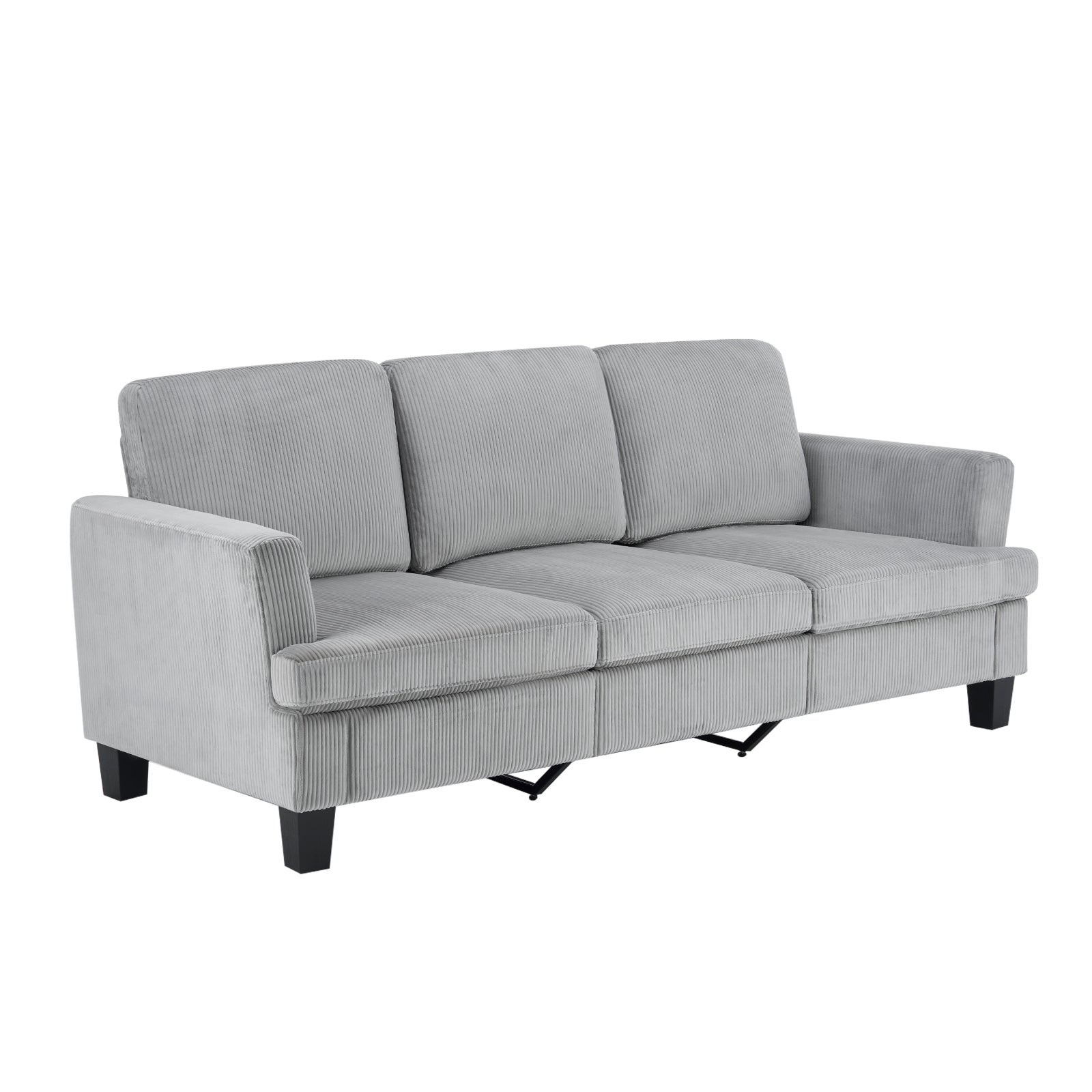 84" Gray Corduroy Sofa