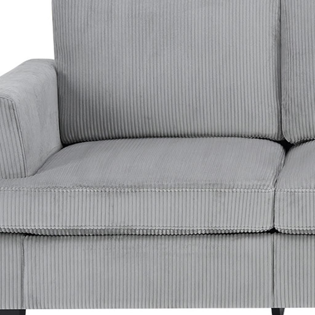 84" Gray Corduroy Sofa