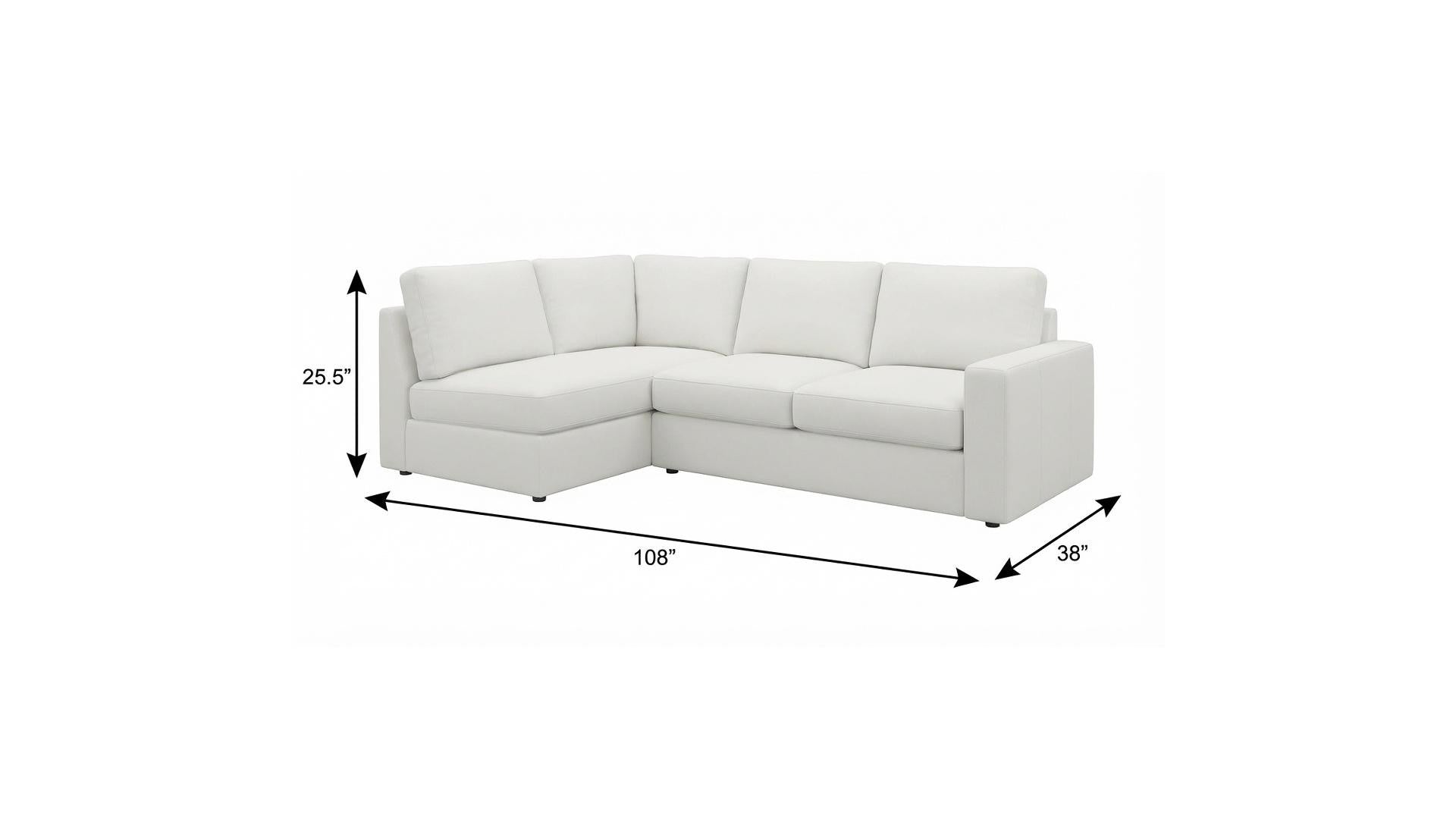 108" Beige Chenille Modular Sofa With Toss Pillows